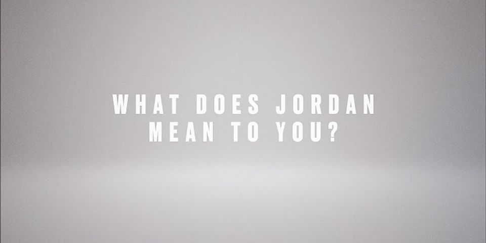 Jordan nghĩa là gì