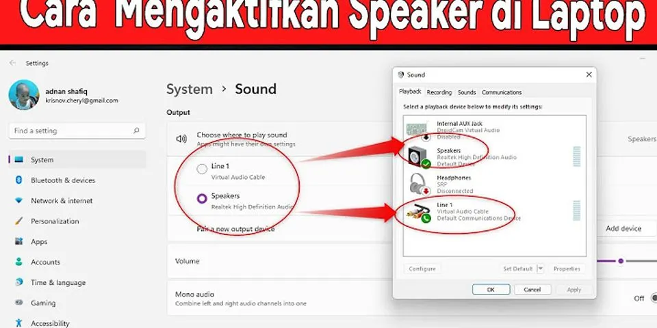 Kenapa speaker eksternal tidak berfungsi di laptop