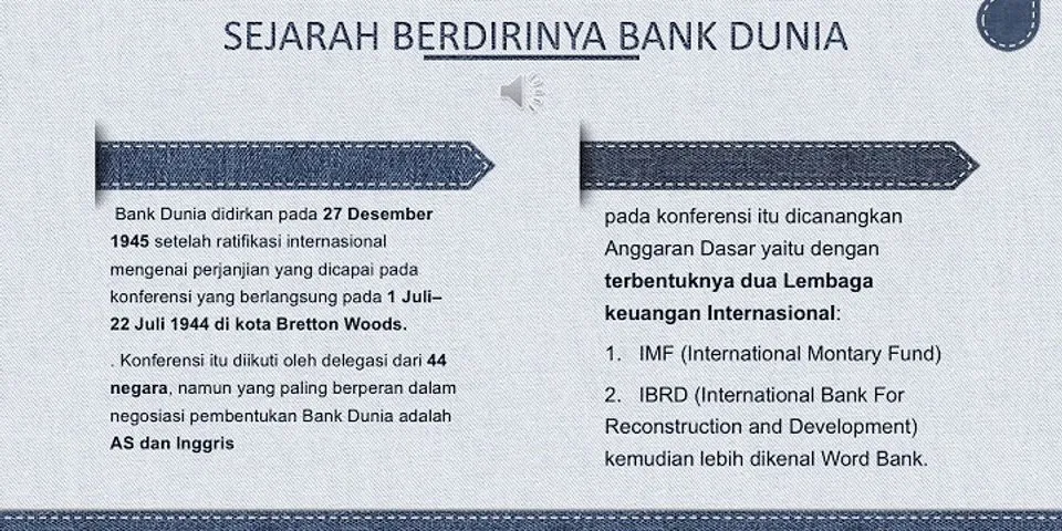 Kerjasama keuangan internasional yang menjadi bagian dari Bank Dunia adalah