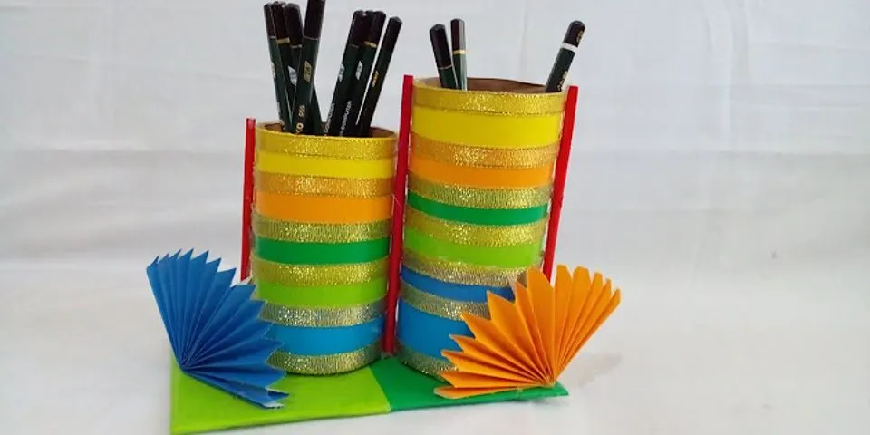 Langkah-langkah membuat tempat pensil dari botol bekas dan kertas origami