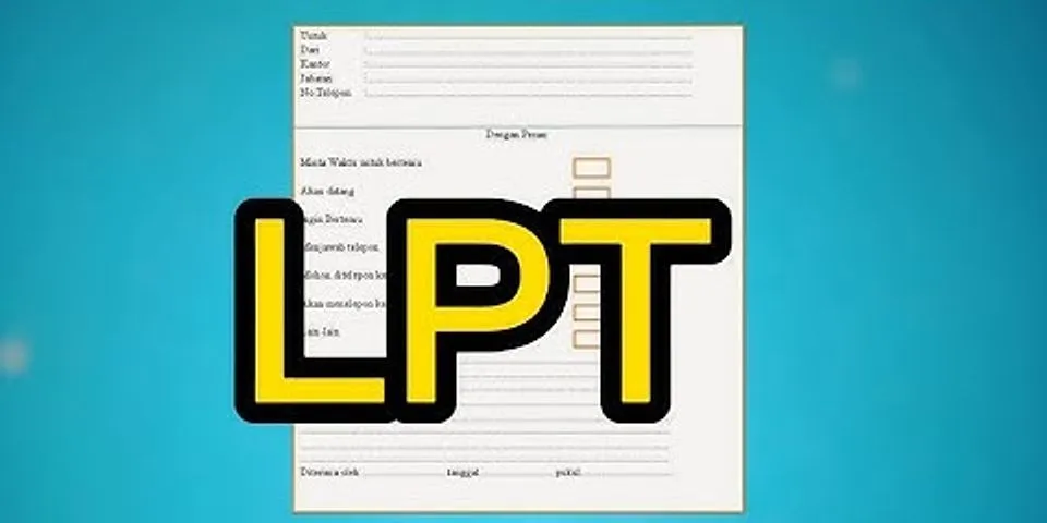 Lembar pesan telepon contoh LPT dan Block note yang sudah diisi