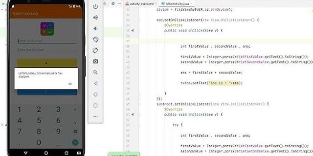Lỗi Unfortunately app has stopped Android Studio