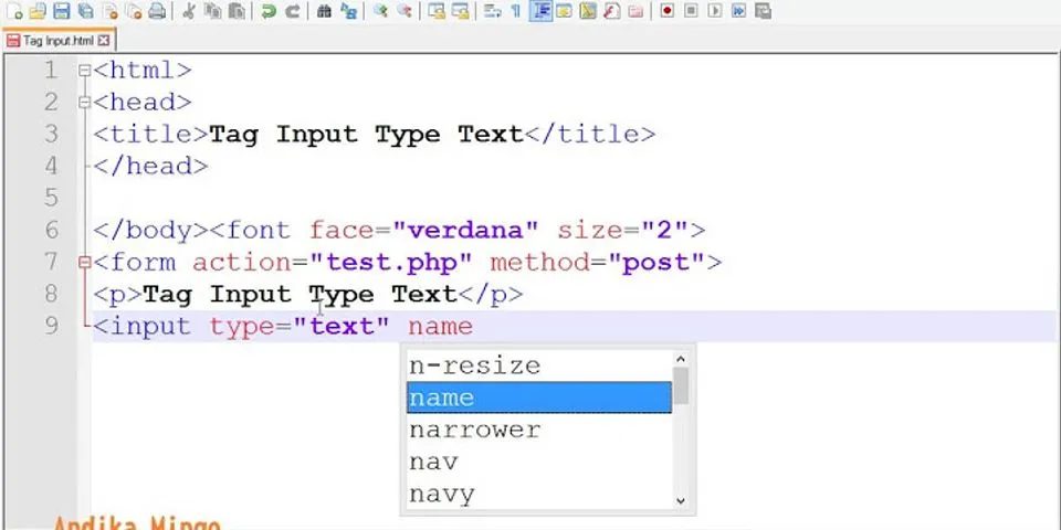 Manakah fungsi dari tag HTML berikut input type=text