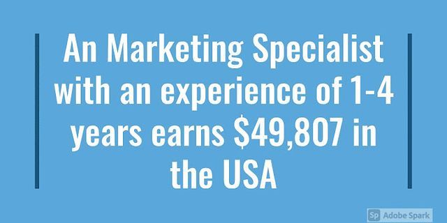 Marketing Specialist salary entry Level