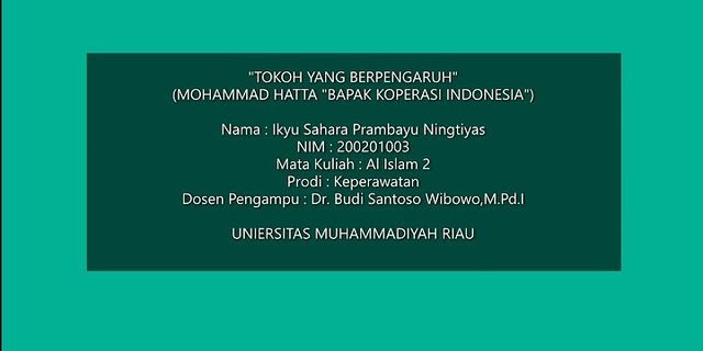 Mengapa muhammad hatta disebut sebagai bapak koperasi indonesia