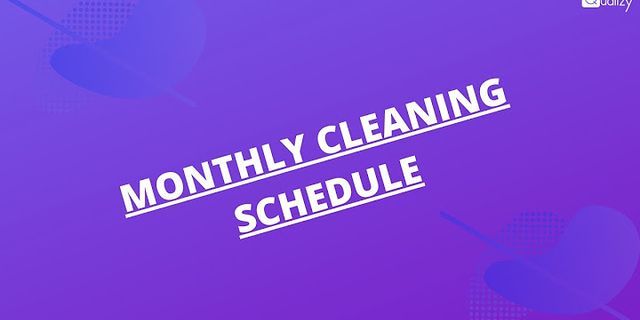 Monthly cleaning checklist PDF