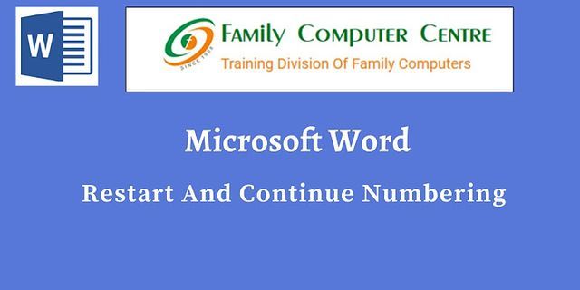 Ms Word start numbered list other than 1