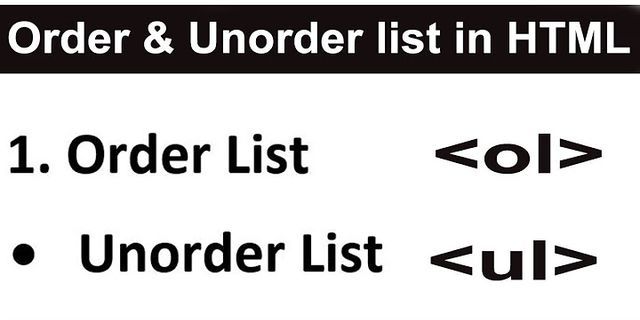 Order List HTML