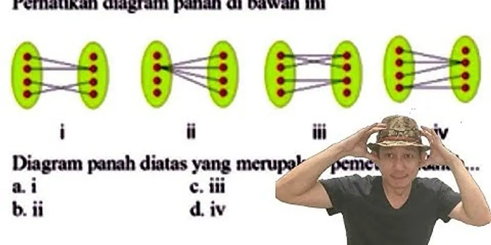 Pada diagram panah dibawah ini tentukan manakah yang menunjukan korespondensi 1 1