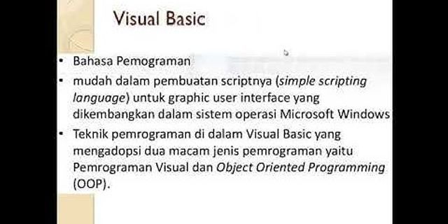 Pada saat pertama kali membuka Visual Basic pilihan tipe project yang kita gunakan adalah