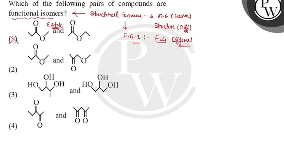 Pasangan senyawa berikut yang termasuk isomer gugus fungsi adalah