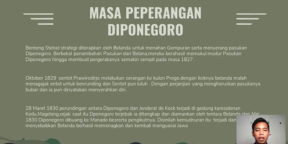Perang Diponegoro merupakan perang melawan kolonialisme Belanda yang menelan biaya besar