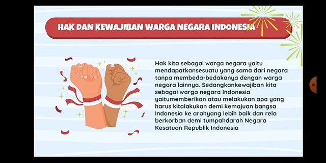 Pernyataan dibawah ini yang sesuai dengan pemenuhan hak dan kewajiban warga negara Indonesia adalah