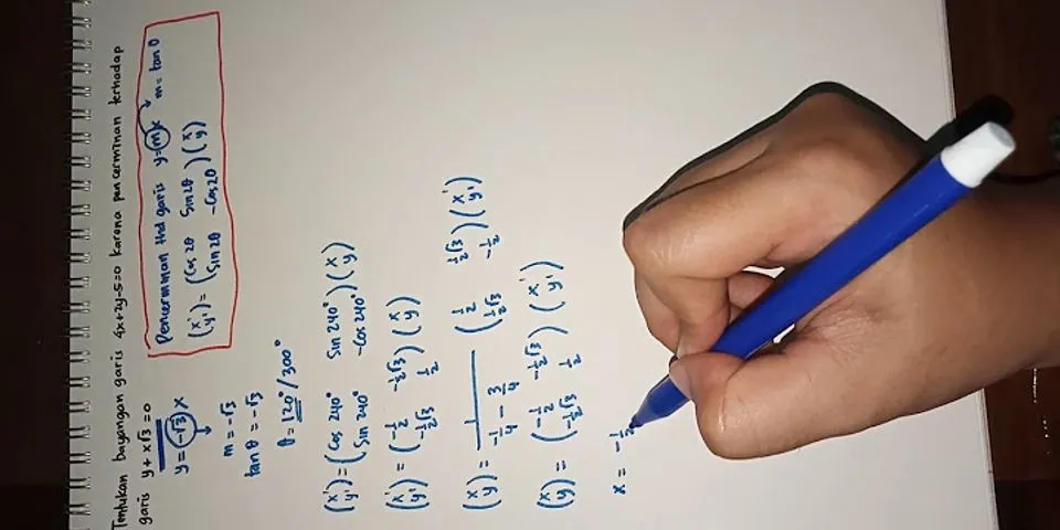 Persamaan bayangan garis 3x y + 2 = 0 oleh pencerminan
