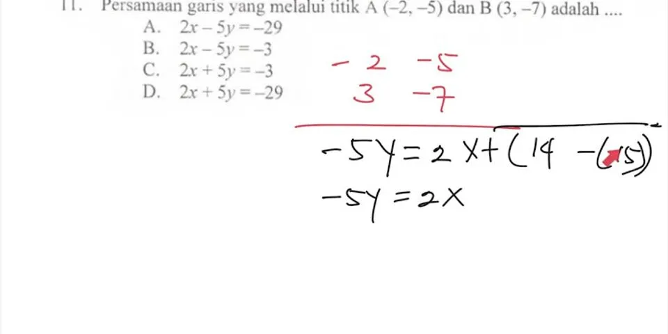 Persamaan garis yang melalui titik A 1 0 dan B(3 adalah)