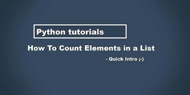Python count list elements