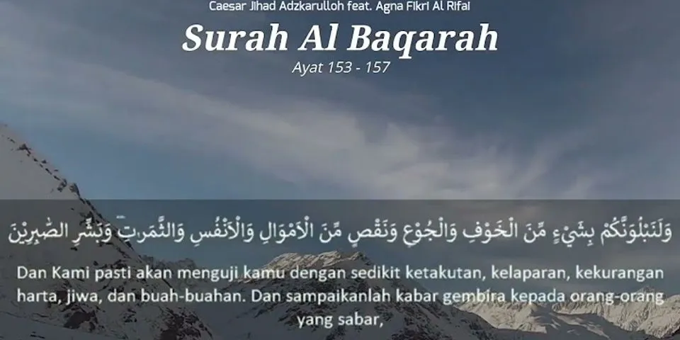 Quran Surat Al Baqarah Ayat 153 menjelaskan tentang
