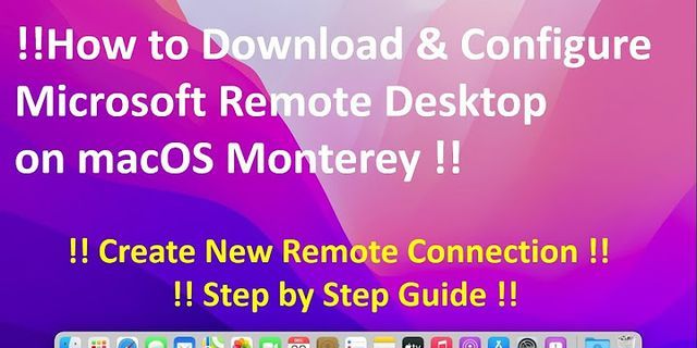Remote Desktop connection on Mac