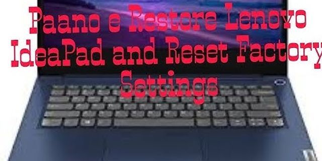 Reset laptop Lenovo