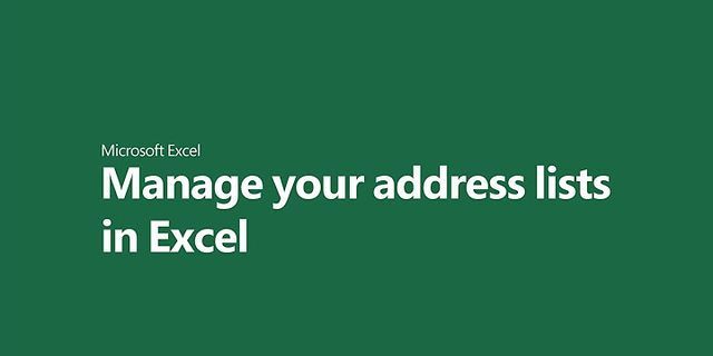 Sample address list Excel