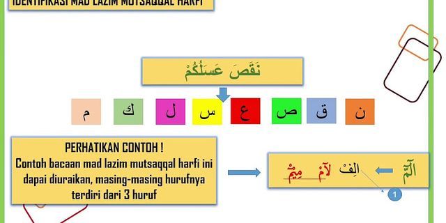 Sebutkan contoh bacaan mad lazim mutsaqqal harfi
