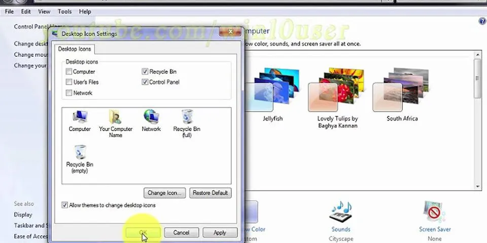Sebutkan dan jelaskan ikon ikon yang terdapat pada control panel Windows 7