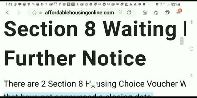 Section 8 waiting list number