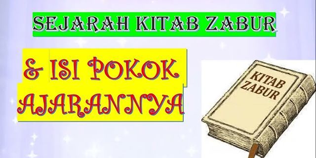 Sedangkan kitab Zabur berasal dari bahasa apa dan diberikan kepada siapa?