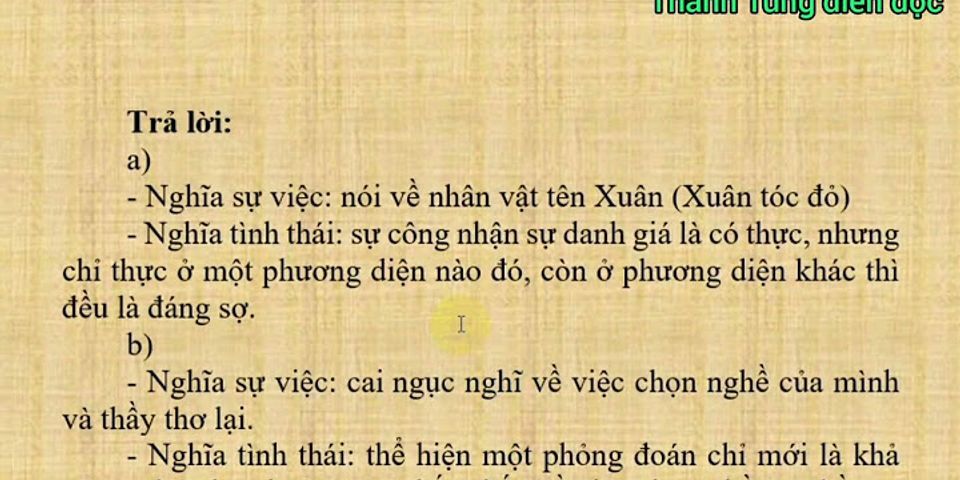 So sánh nghĩa sự việc và nghĩa tình thái