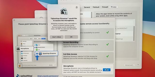 Splashtop Mac permissions