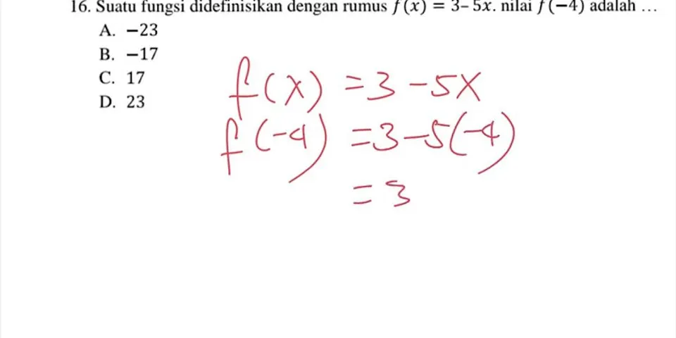 Suatu fungsi didefinisikan dengan rumus f(x 5x 7 nilai dari f 0 adalah)