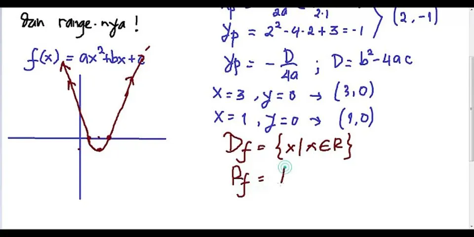 Tentukan domain dan range dari fungsi kuadrat f(x 2x2 11x 6)