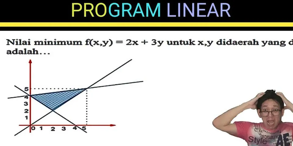Tentukan nilai minimum dari fungsi objektif f x,y 2x 3y