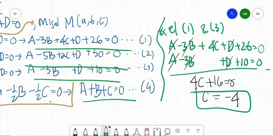 Tentukan persamaan bidang yang melalui titik A 5, 3 = 0 dan sejajar sumbu z