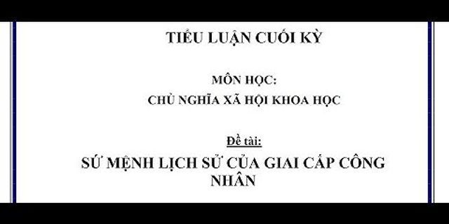 Tiểu luận chủ nghĩa xã hội khoa học sứ mệnh lịch sử của giai cấp công nhân