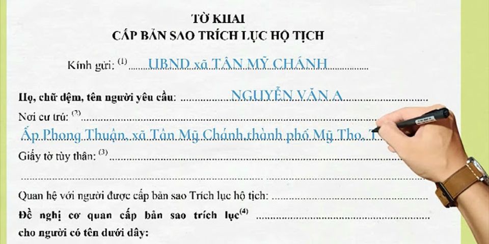 Tờ khai cấp bản sao trích lục hộ tịch là gì