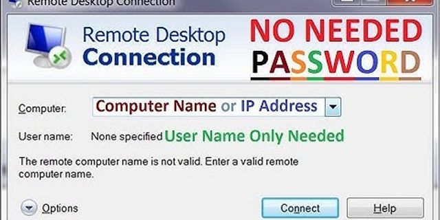 Username remote desktop Windows 10