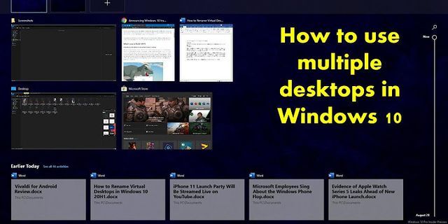 Windows 10 virtual desktop different icons