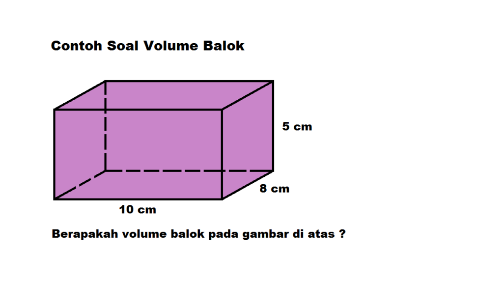 Sebuah balok memiliki panjang 20 cm, lebar 5 cm dan tinggi 1 cm. volume balok tersebut adalah