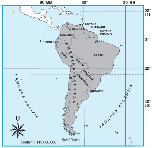 Sebutkan karakteristik kawasan Amerika Utara Tengah dan Selatan