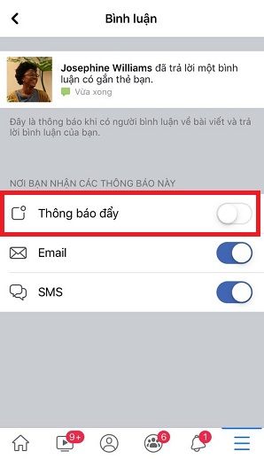 Nguyen nhan khong nhan duoc thong bao binh luan tren facebook