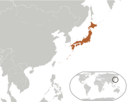 Lãnh thổ trên thực tế thuộc quyền kiểm soát của Nhật Bản (nâu).