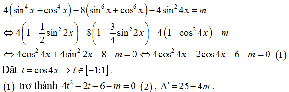 Tìm điều kiện của tham số m để phương trình lượng giác có nghiệm- Toán lớp 11