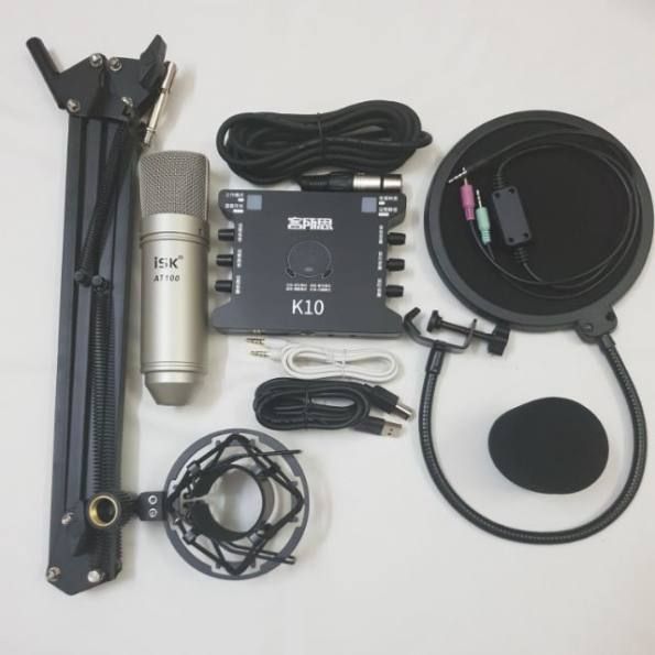 Combo Bộ Mic Thu Âm Isk AT100 Sound Card XOX K10 Dây Livestream Ma2 Chân 1448823699_VNAMZ-6003533672