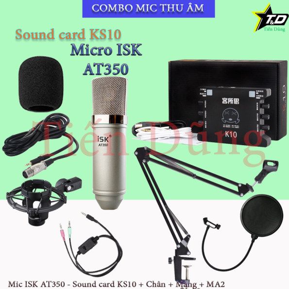 MIC THU ÂM ISK AT350 SOUND CARD K10 CHÂN KẸP MÀNG LỌC DÂY LIVESTREAM MA2 270868141_VNAMZ-402930874