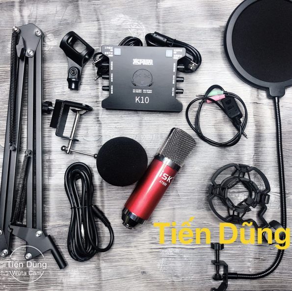 Mic thu âm ISK AT850 Sound card k10 chân màng dây livestream ma2 - Bộ 892792656_VNAMZ-2578488420