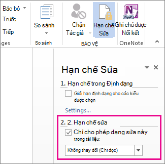 Ngăn Hạn chế Chỉnh sửa