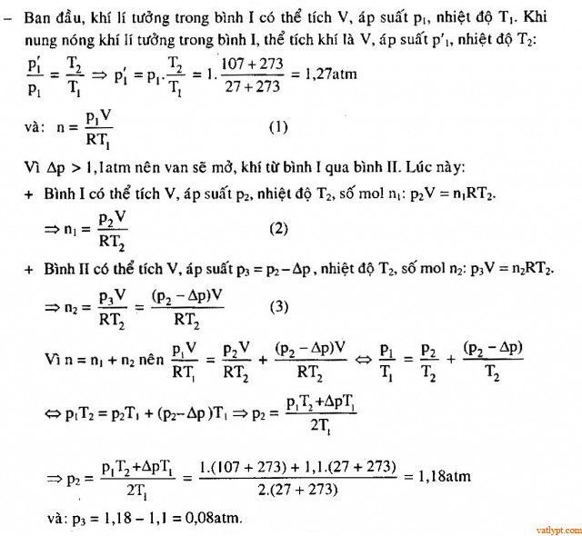 Chuyên đề quá trình đẳng áp, phương trình trạng thái, phương trình C-P, vật lí lớp 10