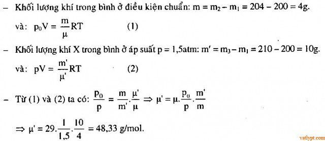 Chuyên đề quá trình đẳng áp, phương trình trạng thái, phương trình C-P, vật lí lớp 10